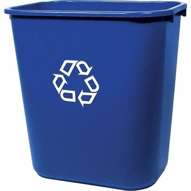 Rubbermaid Commercial Deskside Recycling Container - 7.03 gal Capacity - Rectangular - 15&quot; Height x 10.3&quot; Width x 14&quot; Depth - Blue - 1 Each