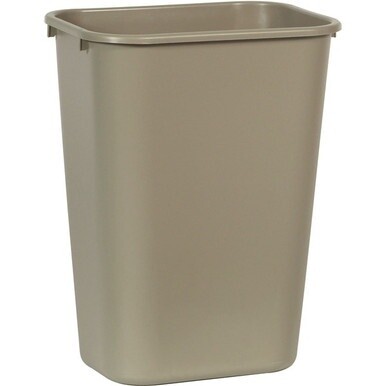 Rubbermaid Commercial 41 QT Large Deskside Wastebaskets - 10.25 gal Capacity - Rectangular - Dent Resistant, Durable, Rust Resistant, Easy to Clean - 20&quot; Height x 11.3&quot; Width x 15.3&quot; Depth - Plastic -