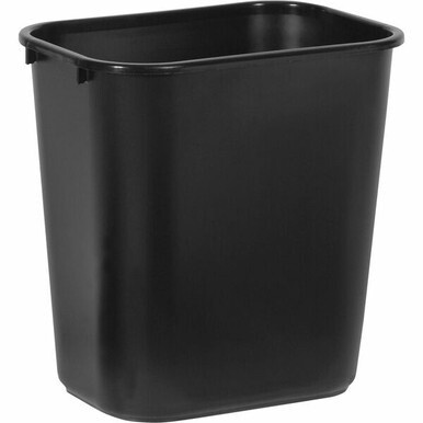 Rubbermaid Commercial 28 QT Medium Deskside Wastebasket - 7 gal Capacity - Rectangular - Durable, Dent Resistant, Rust Resistant, Easy to Clean - 15&quot; Height x 10.5&quot; Width x 14.5&quot; Depth - Plastic - Bla
