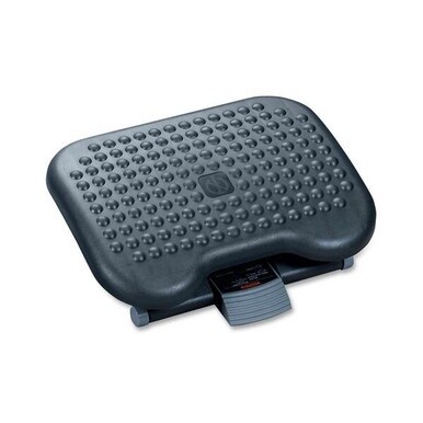 Rubbermaid Commercial Height-Adjustable Tilting Footrest - 15&amp;deg; Tilt - Dark Gray