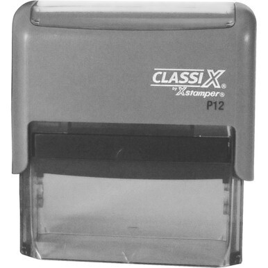 Xstamper Classix Custom Address Stamps - Custom Message Stamp - 0.75&quot; Impression Width x 2.37&quot; Impression LengthPlastic, Rubber - 1 Each