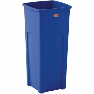 Rubbermaid Commercial Untouchable Square Container - 23 gal Capacity - Square - 32.9&quot; Height x 16.5&quot; Width x 15.5&quot; Depth - Resin - Blue - 1 Each