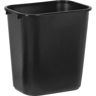 Rubbermaid Commercial 28 QT Medium Deskside Wastebaskets - 7 gal Capacity - Rectangular - Dent Resistant, Durable, Rust Resistant, Easy to Clean - 15&quot; Height x 10.5&quot; Width x 14.5&quot; Depth - Plastic - Bl