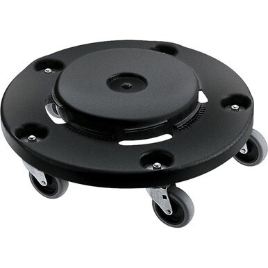 Rubbermaid Commercial Brute Easy Twist Round Dollies - 350 lb Capacity - 5 Casters - Structural Foam - x 18.3&quot; Width x 6.6&quot; Height - Black - 2 / Carton