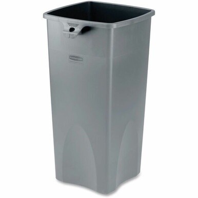 Rubbermaid Commercial Untouchable Square Container - 23 gal Capacity - Square - 31&quot; Height x 15.5&quot; Width x 16.5&quot; Depth - Plastic - Gray - 1 Each