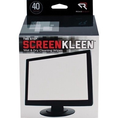 Read Right Kleen &amp; Dry Screen Cleaners - For Display Screen - Pre-moistened, Lint-free, Anti-static - 80 / Box