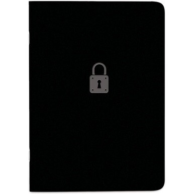Rediform Password Notebook - 64 Pages - Sewn - 0.40&quot; x 3.5&quot; x 5&quot; - Black Cover - Compact, Flexible Cover, Bilingual Format, Note Section - Recycled - 1 Each