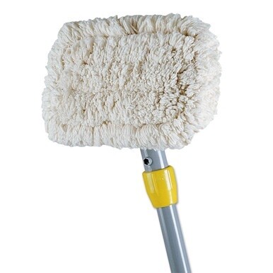 Wall-Washer Kit, 9 x 5 White Cotton Head, 60&quot; Gray Aluminum Handle