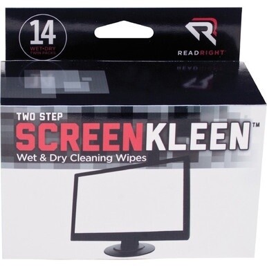 Read Right Kleen &amp; Dry Screen Cleaners - For Display Screen - Pre-moistened, Lint-free, Anti-static, Anti-glare - 28 / Box