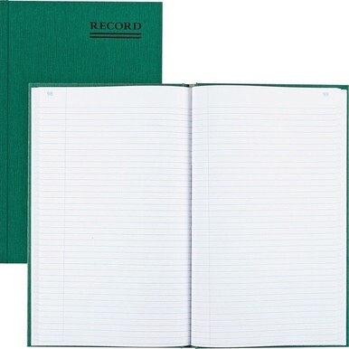Rediform Emerald Series Account Book - 500 Sheet(s) - Gummed - 7.25&quot; x 12.25&quot; Sheet Size - Green - White Sheet(s) - Green Print Color - Green Cover - Recycled - 1 Each