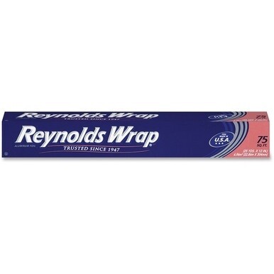 Reynolds Wrap Standard Aluminum Foil - 12&quot; Width x 75 ft Length - Moisture Proof, Grease Proof, Odor Proof, Durable, Heat Resistant, Cold Resistant, Molded - Aluminum - Silver - 35 / Carton