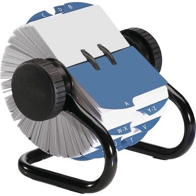 Rolodex Open Classic Rotary Files - 500 Card Capacity - For 2.25&quot; x 4&quot; Size Card - 24 A to Z Index Guide - Black
