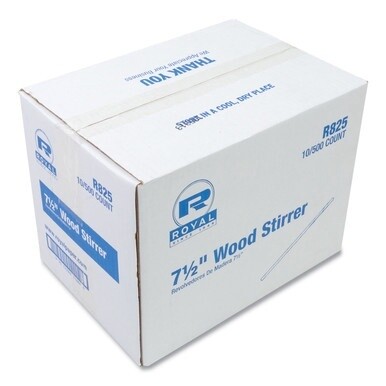 Wood Coffee Stirrers, 7.5&quot; Long, 500/Box, 10 Boxes/Carton