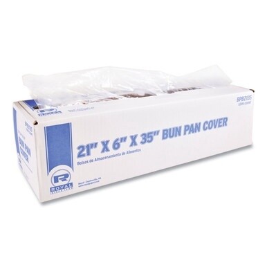 Bun Pan Bag, 0.9 mil, 6&quot; x 21&quot; x 35&quot;, Clear, 200/Carton