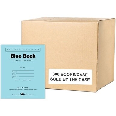 Roaring Spring Blue Examination Book - 8 Sheets - 16 Pages - Printed - Stapled - Both Side Ruling Surface - Red Margin - 15 lb Basis Weight - 56 g/m&amp;#178; Grammage - 8 1/2&quot; x 7&quot; - 0.04&quot; x 7&quot; x 8.5&quot; - 