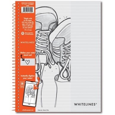 Roaring Spring Whitelines Premium Line Ruled Spiral Notebook - 70 Sheets - 140 Pages - Printed - Spiral Bound - Both Side Ruling Surface - 20 lb Basis Weight - 75 g/m&amp;#178; Grammage - 11&quot; x 8 1/2&quot; - 0