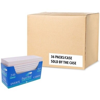 Roaring Spring PaperTrail Ruled Index Cards (240 Count) with Tray - 240 Sheets - 480 Pages - Printed - Front Ruling Surface - 43 lb Basis Weight - 160 g/m&amp;#178; Grammage - 5&quot; x 3&quot; - 5&quot; x 3&quot; x 1.5&quot; - W