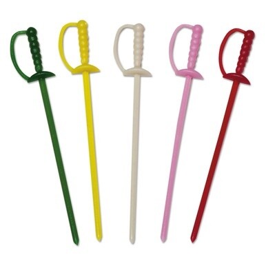 Sword Picks, 3.25&quot;, Assorted Colors, 10,000/Carton