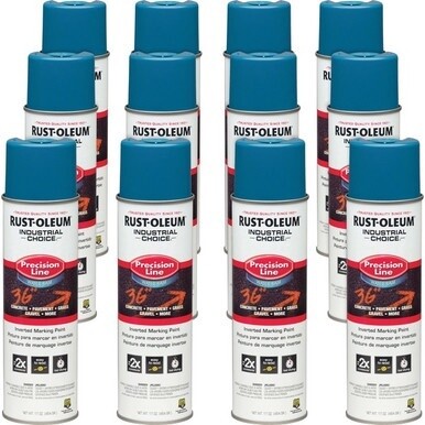 Rust-Oleum Industrial Choice Precision Line Marking Paint - 17 fl oz - 12 / Carton - Caution Blue