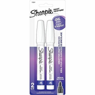 GSA MAS Sharpie Oil-Based Paint Marker - Medium Point - Medium Marker Point - White Oil Based Ink - 2 Pack