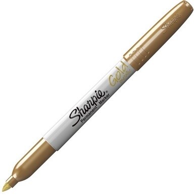 GSA MAS Sharpie Metallic Permanent Markers - Fine Marker Point - Gold Alcohol Based Ink - 1 Dozen