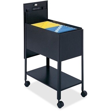 Safco Extra Deep Mobile Tub File - 300 lb Capacity - 4 Casters - 2&quot; Caster Size - Steel - x 13.6&quot; Width x 24.9&quot; Depth x 28.3&quot; Height - Black - 1 Each