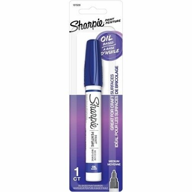 Sharpie Oil-Based Paint Markers - Medium Marker Point - Blue Oil Based Ink - Metal Barrel - 1 Pack