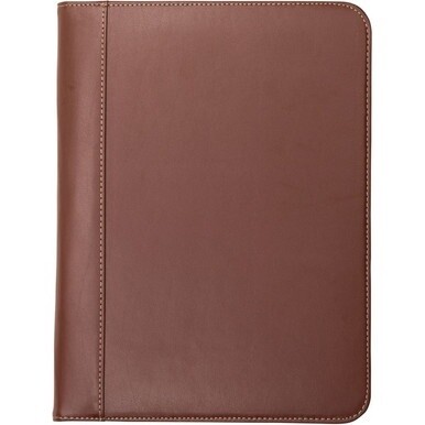 Samsill Letter Pad Folio - 8 1/2&quot; x 11&quot; - Leather - Tan - 1 Each