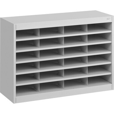 Safco E-Z Stor Steel Literature Organizers - 750 x Sheet - 24 Compartment(s) - Compartment Size 3&quot; x 9&quot; x 12.25&quot; - 25.8&quot; Height x 37.5&quot; Width x 12.8&quot; Depth - 50% Recycled - Enamel - Gray - Steel, Fibe