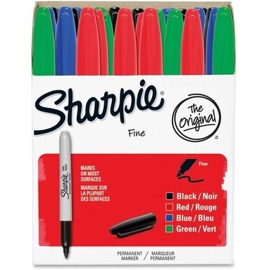 Sharpie Pen-style Permanent Marker - Fine Marker Point - Assorted Alcohol Based Ink - 36 / Pack