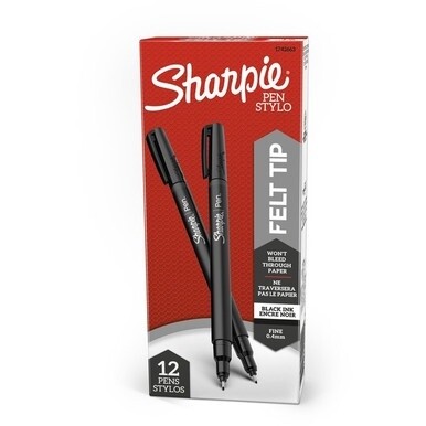 Sharpie Fine Point Pen - Fine Pen Point - Black - 1 / Box