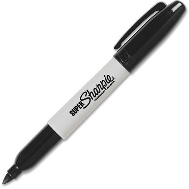Sharpie Super Permanent Marker - Fine, Bold Marker Point - Black - 1 / Box