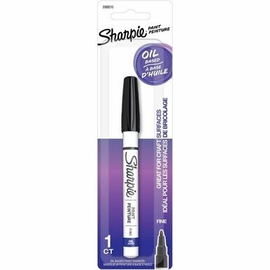 Sharpie Oil-Based Paint Markers - Fine Marker Point - Black Oil Based Ink - 1 Pack