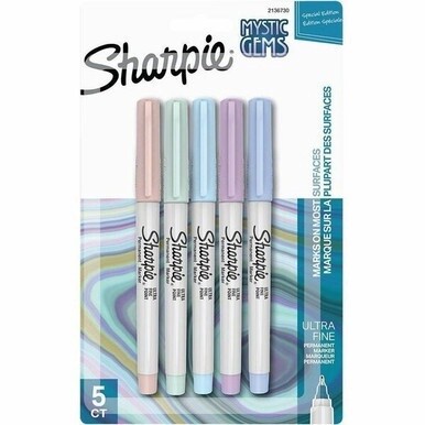 GSA MAS Sharpie Mystic Gems Permanent Markers - Ultra Fine Marker Point - Multi - 5 / Pack