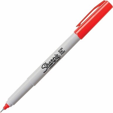 Sharpie Precision Permanent Markers - Ultra Fine Marker Point - Narrow Marker Point Style - Red Alcohol Based Ink - 1 / Box