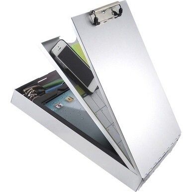 Saunders Cruiser-Mate II Storage Clipboard - 8 19/64&quot; x 11 45/64&quot; - Aluminum - Gray - 1 Each