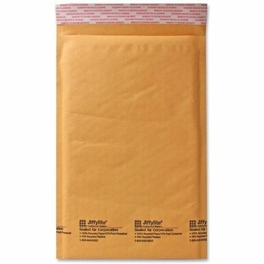 Sealed Air JiffyLite Cellular Cushioned Mailers - Bubble - #1 - 7 1/4&quot; Width x 10 3/4&quot; Length - Peel &amp; Seal - Kraft - 100 / Case - Kraft