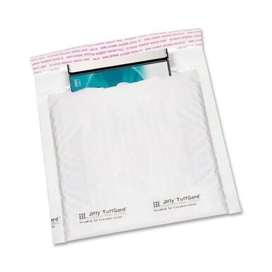 Sealed Air Jiffy Tuffgard CD/DVD Mailers - Bubble - 7 1/4&quot; Width x 8&quot; Length - Peel &amp; Seal - Poly - 25 / Carton - White