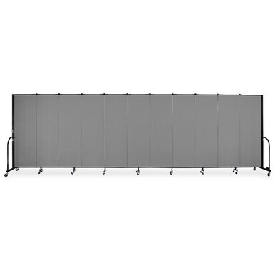 Screenflex Portable Room Dividers - 72&quot; Height x 20.4 ft Length - Black Metal Frame - Polyester - Stone - 1 Each