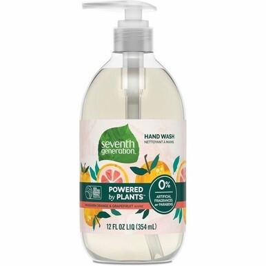 Seventh Generation Hand Wash - Mandarin Orange and Grapefruit ScentFor - 12 fl oz (354.9 mL) - Pump Bottle Dispenser - Hand - Orange - Rich Lather, Triclosan-free, Non-toxic, Dye-free, Bio-based, Phth
