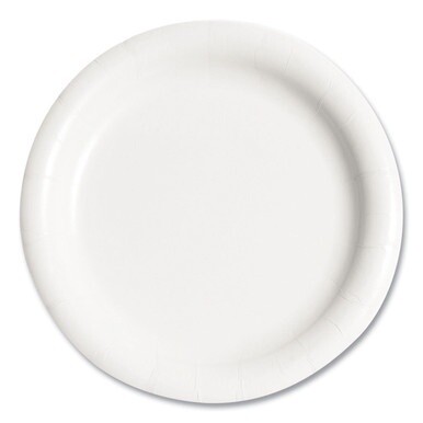 Bare Eco-Forward Clay-Coated Mediumweight Paper Plate, ProPlanet Seal, 9&quot; dia, White, 125/Pack, 4 Packs/Carton