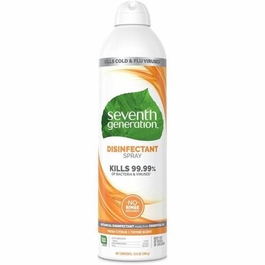 Seventh Generation Disinfectant Cleaner - For Day Care - 13.9 fl oz (0.4 quart) - Fresh Citrus &amp; Thyme Scent - 1 Each - Clear