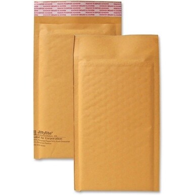 Sealed Air JiffyLite Cellular Cushioned Mailers - Bubble - #00 - 5&quot; Width x 10&quot; Length - Peel &amp; Seal - Kraft - 25 / Carton - Kraft