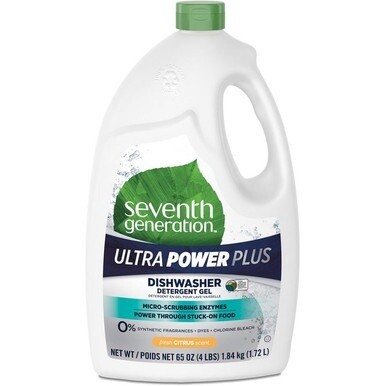 Seventh Generation Ultra Power Plus Dishwasher Detergent - For Dish - 65 fl oz (2 quart) - Fresh Scent - 1 Bottle - Non-toxic, Dye-free