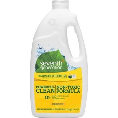 Seventh Generation Dishwasher Detergent - 42 oz (2.62 lb) - Lemon Scent - 6 / Carton - Clear