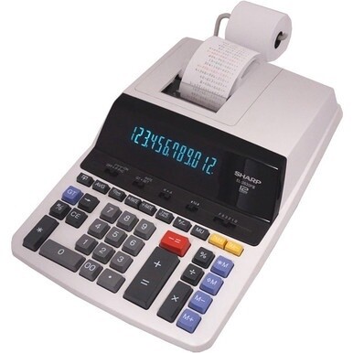 Sharp EL-2630PIII 12 Digit Commercial Printing Calculator - 4.8 LPS - Clock, Calendar, Item Count, 4-Key Memory, Double Zero - AC Supply Powered - 2.2&quot; x 8.3&quot; x 11.3&quot; x 13&quot; - White - 1 Each