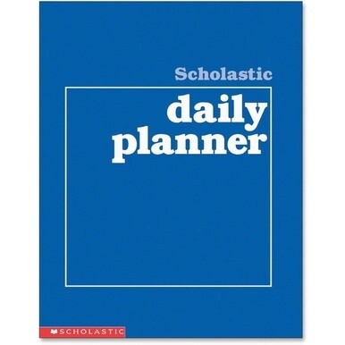 Scholastic Daily Planner - Academic - Daily, Weekly, Yearly - 8 1/2&quot; x 11&quot; White Sheet - Blue CoverClass Schedule - 1 Each
