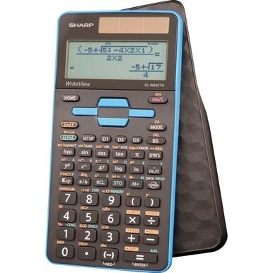 Sharp Calculators EL-W535TGBBL Scientific Calculator - 422 Functions - Single Independent Memory - 4 Line(s) - 16 Digits - LCD - Battery/Solar Powered - 6.4&quot; x 3.1&quot; x 0.6&quot; x 6.4&quot; - Black, Blue - 1 Eac