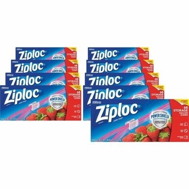 Ziploc&amp;reg; Gallon Storage Slider Bags - Large Size - 1 gal Capacity - 10.56&quot; Width x 9.50&quot; Length - Sliding Closure - Blue - 9/Carton - 68 Per Box - Food, Supplies