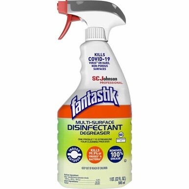 fantastik&amp;reg; Multisurface Disinfectant Degreaser Spray - 32 fl oz (1 quart) - Fresh Scent - 1 Each - Green